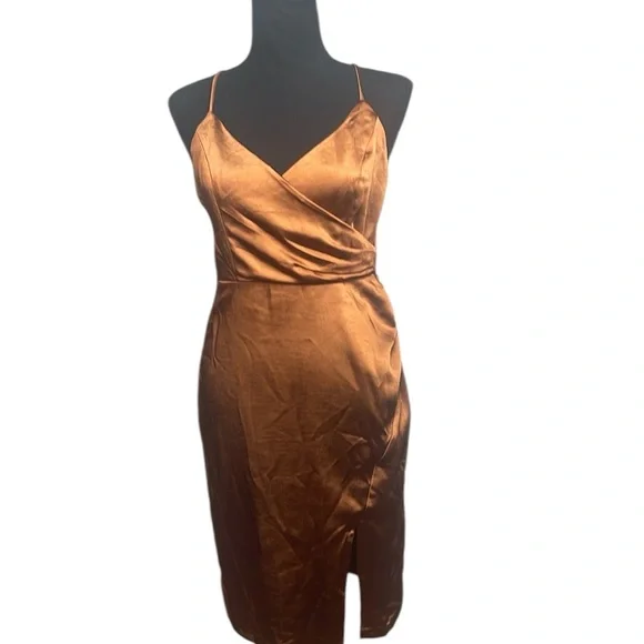 Lulus | Dresses | Lulus Copper Mini Dress Cocktail Party Bachelorette Night  Wedding Guest | Poshmark